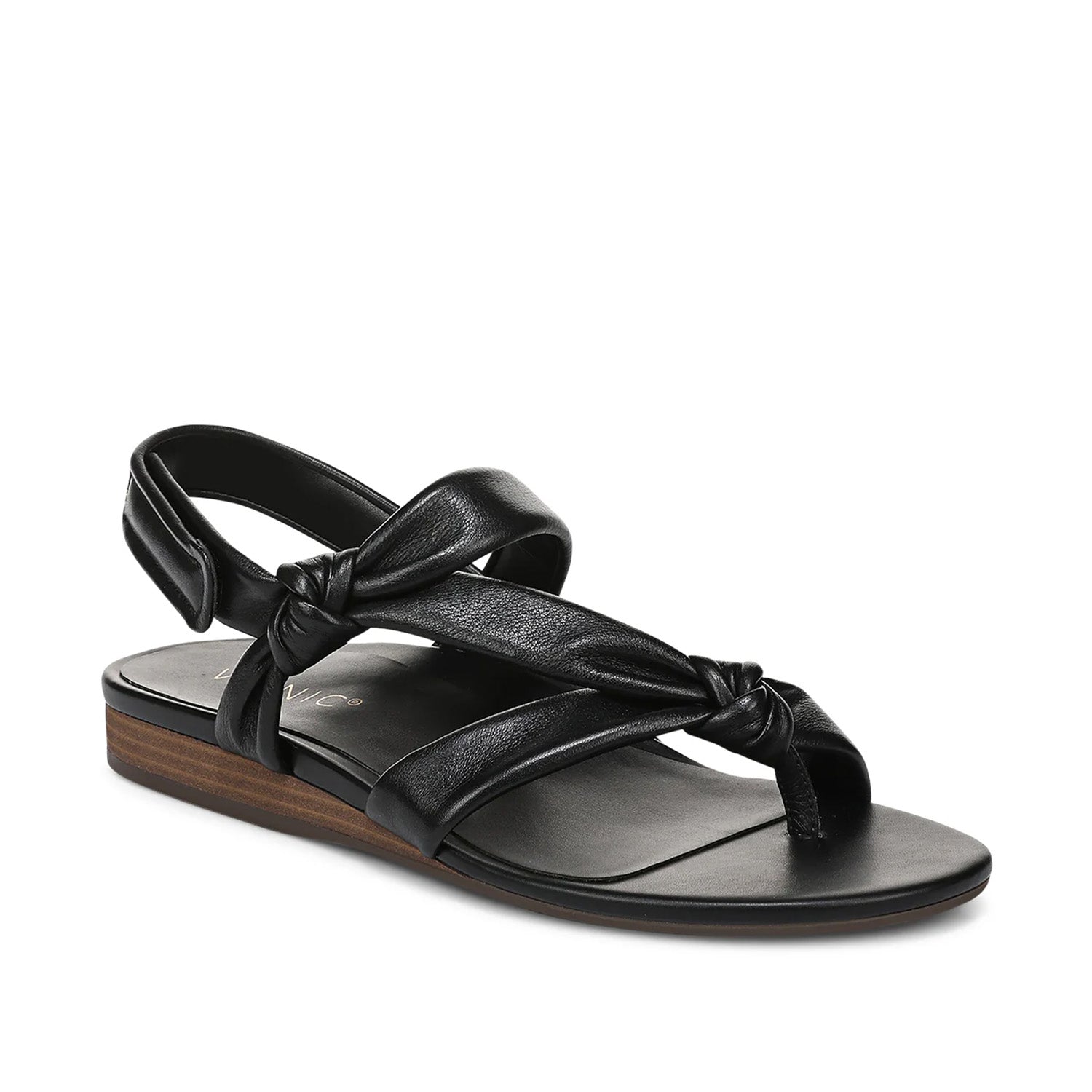 Vionic Women's Geneva Strappy Toe Post Sandal in Black