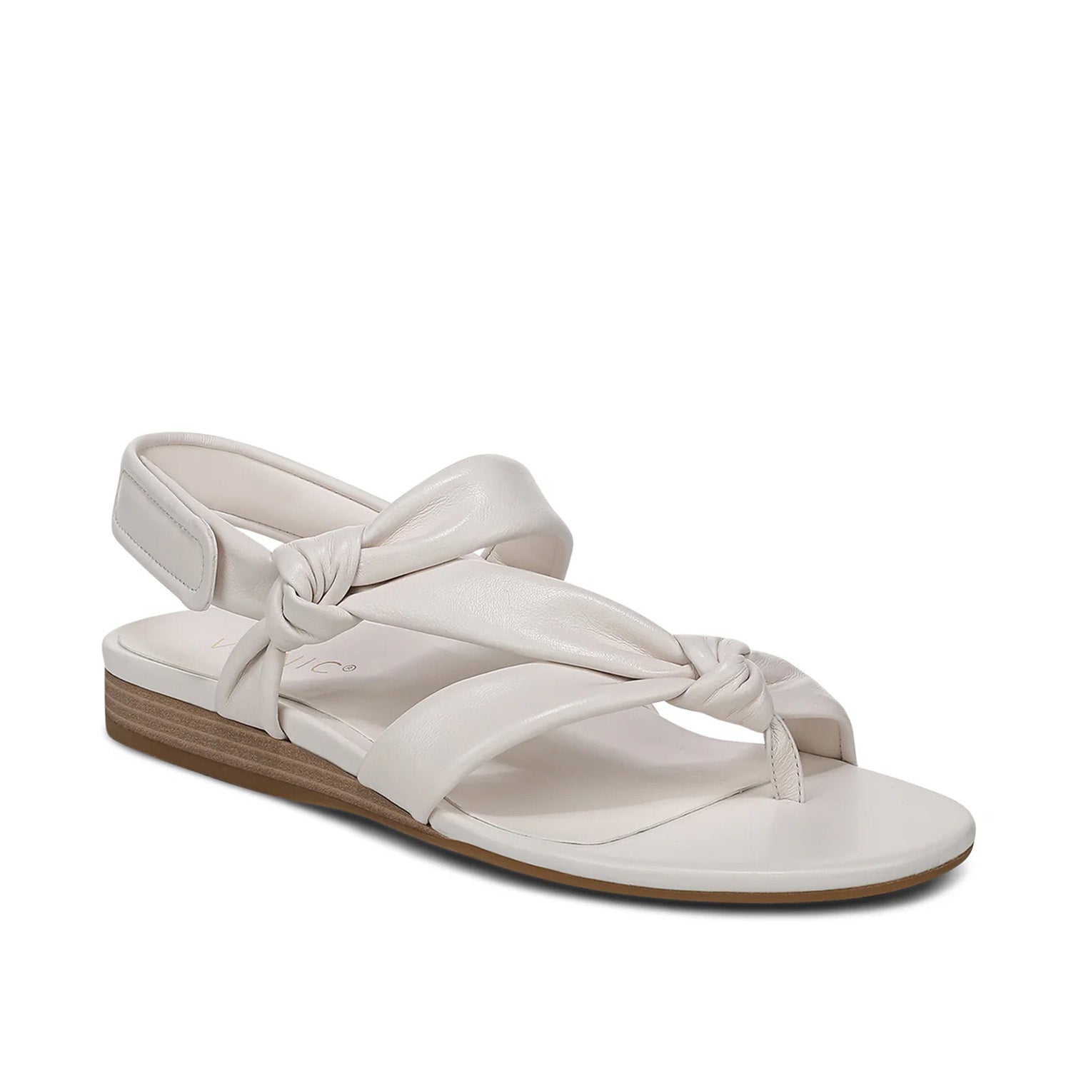 Vionic Women's Geneva Strappy Toe Post Sandal in Sea Salt