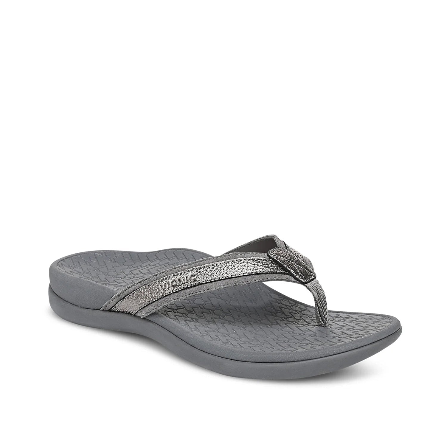 Vionic Women's Tide 2.0 Toe Post Sandal in Pewter