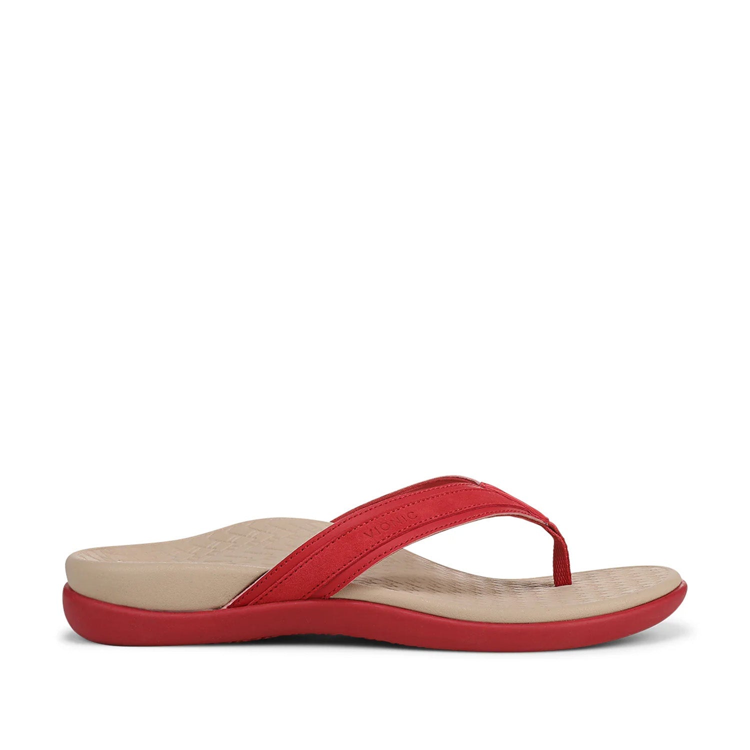 Vionic Women's Tide 2.0 Toe Post Sandal in Varsity Red