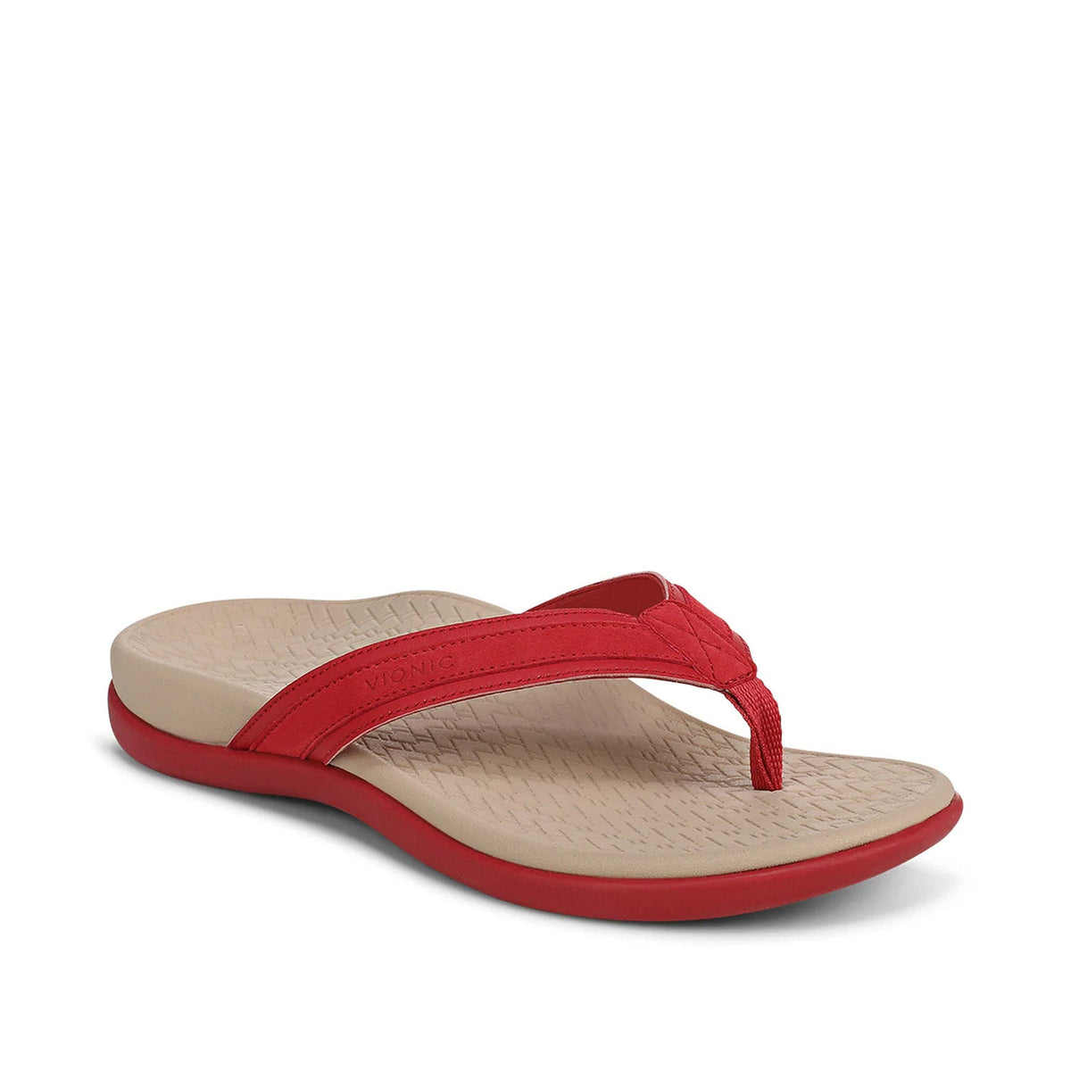 Vionic Women's Tide 2.0 Toe Post Sandal in Varsity Red