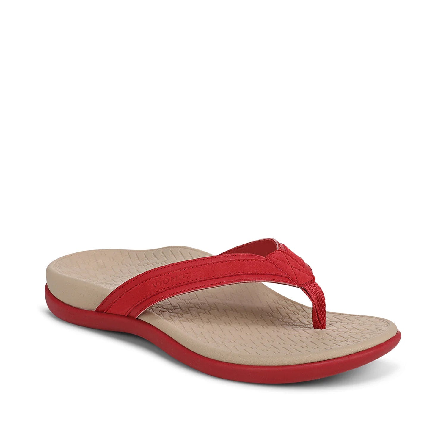 Vionic Women's Tide 2.0 Toe Post Sandal in Varsity Red