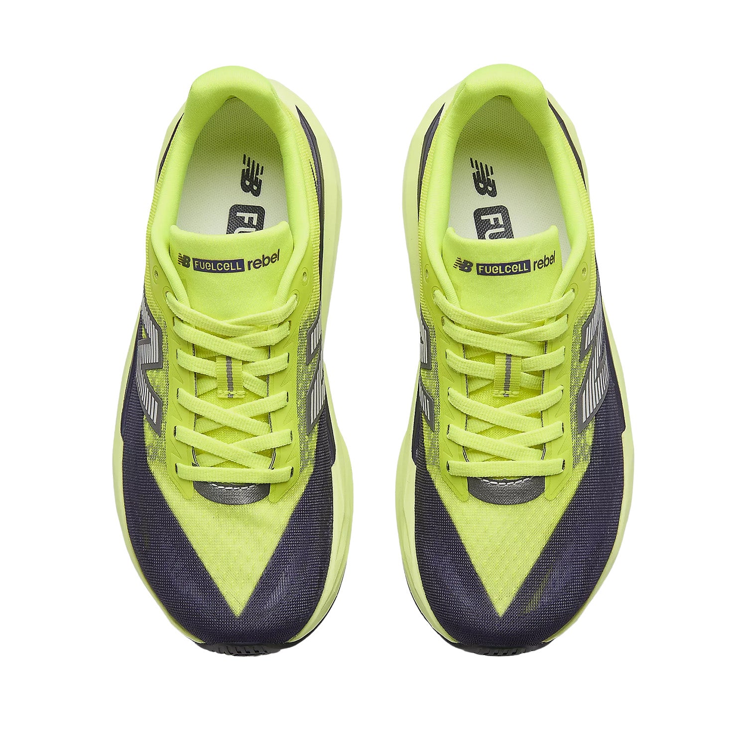 New Balance Women's FuelCell Rebel v5 in Alkaline Green/Boysenberry/Dark Silver Metallic