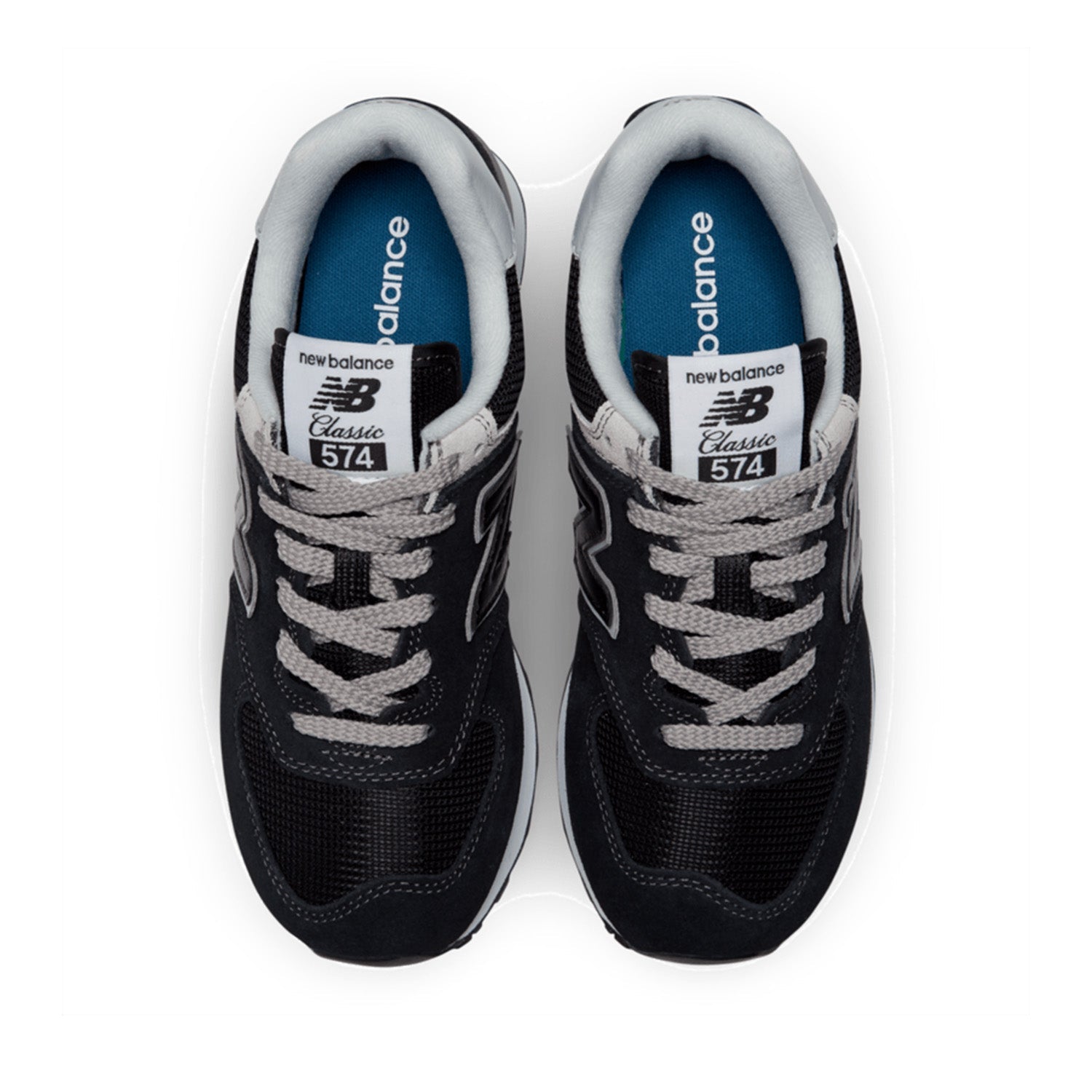 New Balance Women's 574 in Black with NB White