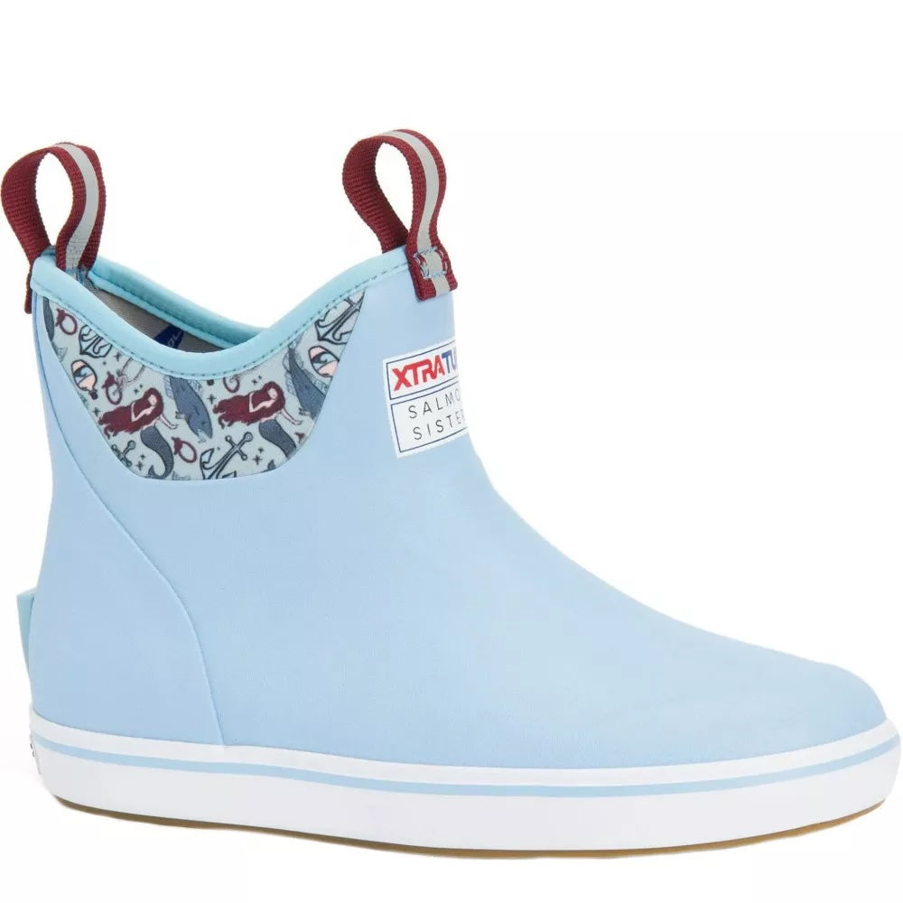 Xtratuf Women's  Salmon Sisters 6" Ankle Deck Boot Ankle Deck Boot Women In Lightblue M