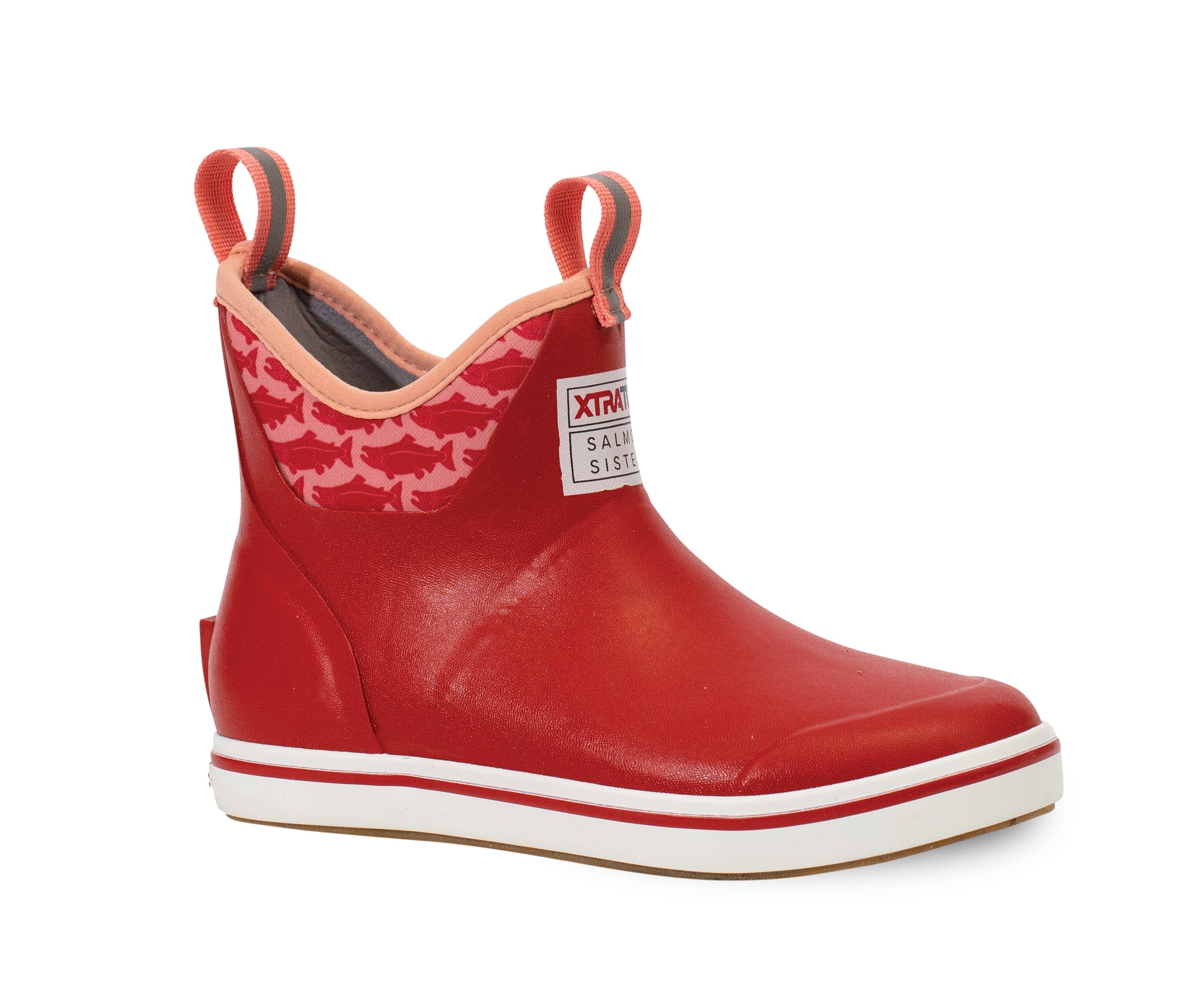 Xtratuf Women's  6" Ankle Deck Boot Ankle Deck Boot Women In Red/Sockeyesalmon M