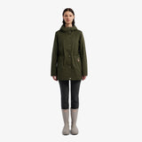 Hunter  Women's Adela Cotton Canvas Rain Jacket Green Reg