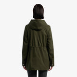 Hunter  Women's Adela Cotton Canvas Rain Jacket Green Reg