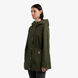 Hunter  Women's Adela Cotton Canvas Rain Jacket Green Reg