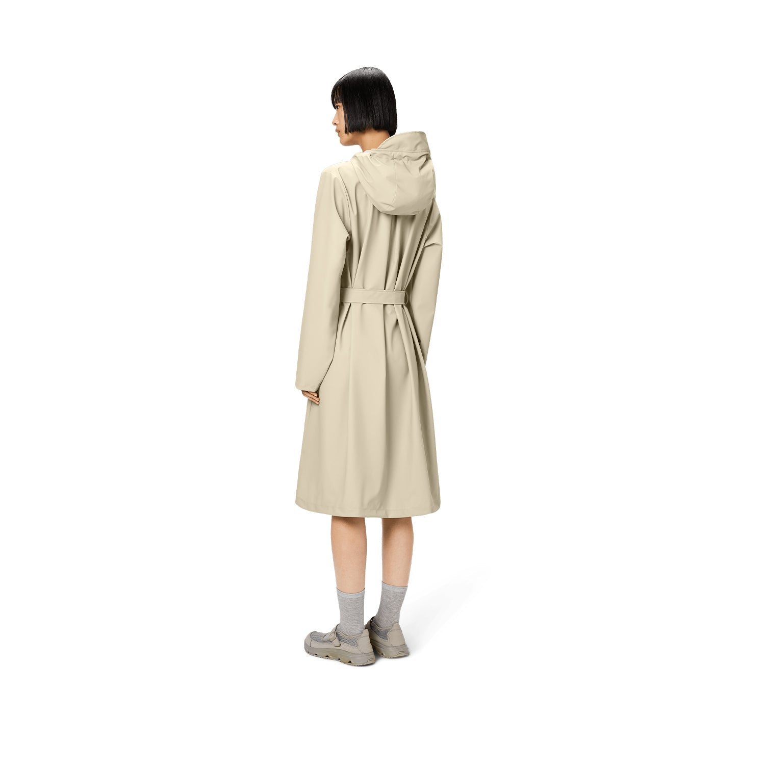 Rains Women's A-Line Longer Jacket W3 in Dune