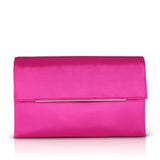 Badgley Mischka Women's Harper Satin Envelope Clutch in Hot Pink