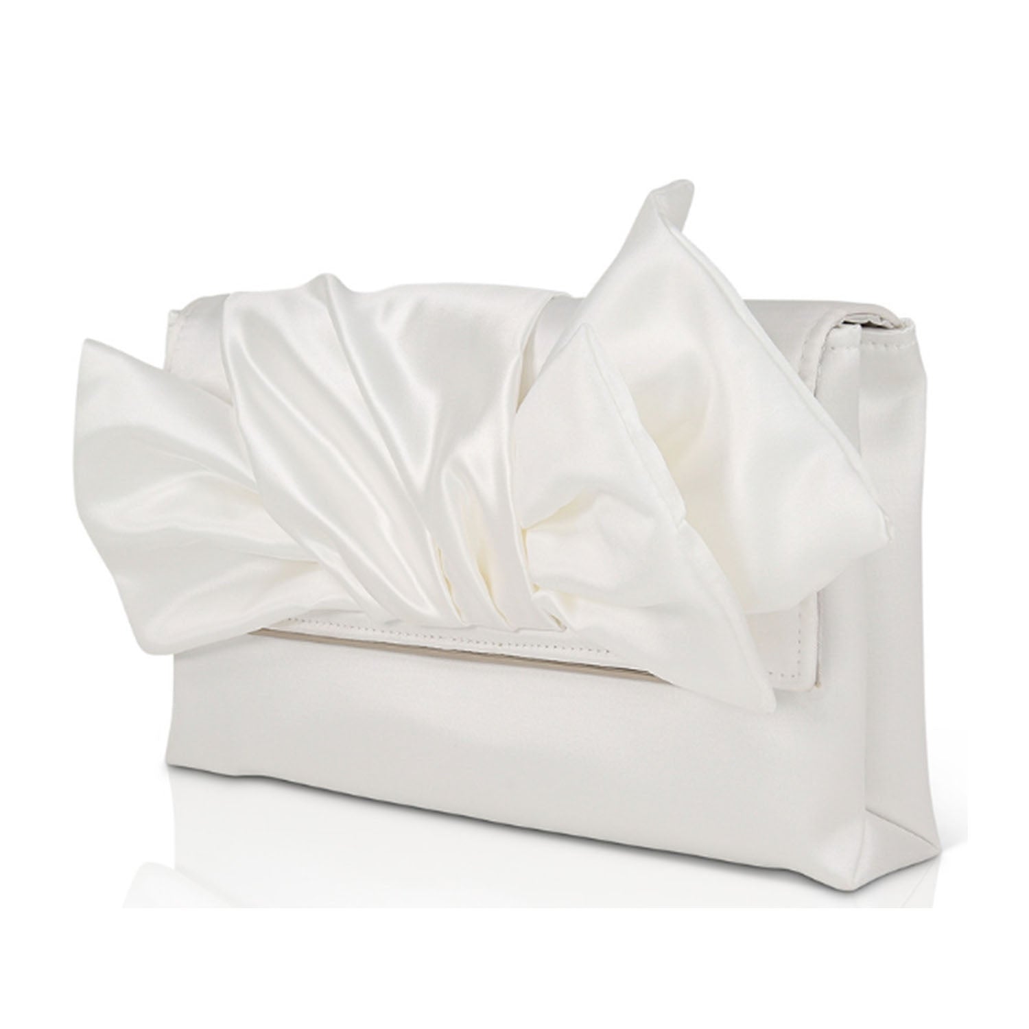 Jewel Badgley Mischka Women's Tie Bow Clutch in White