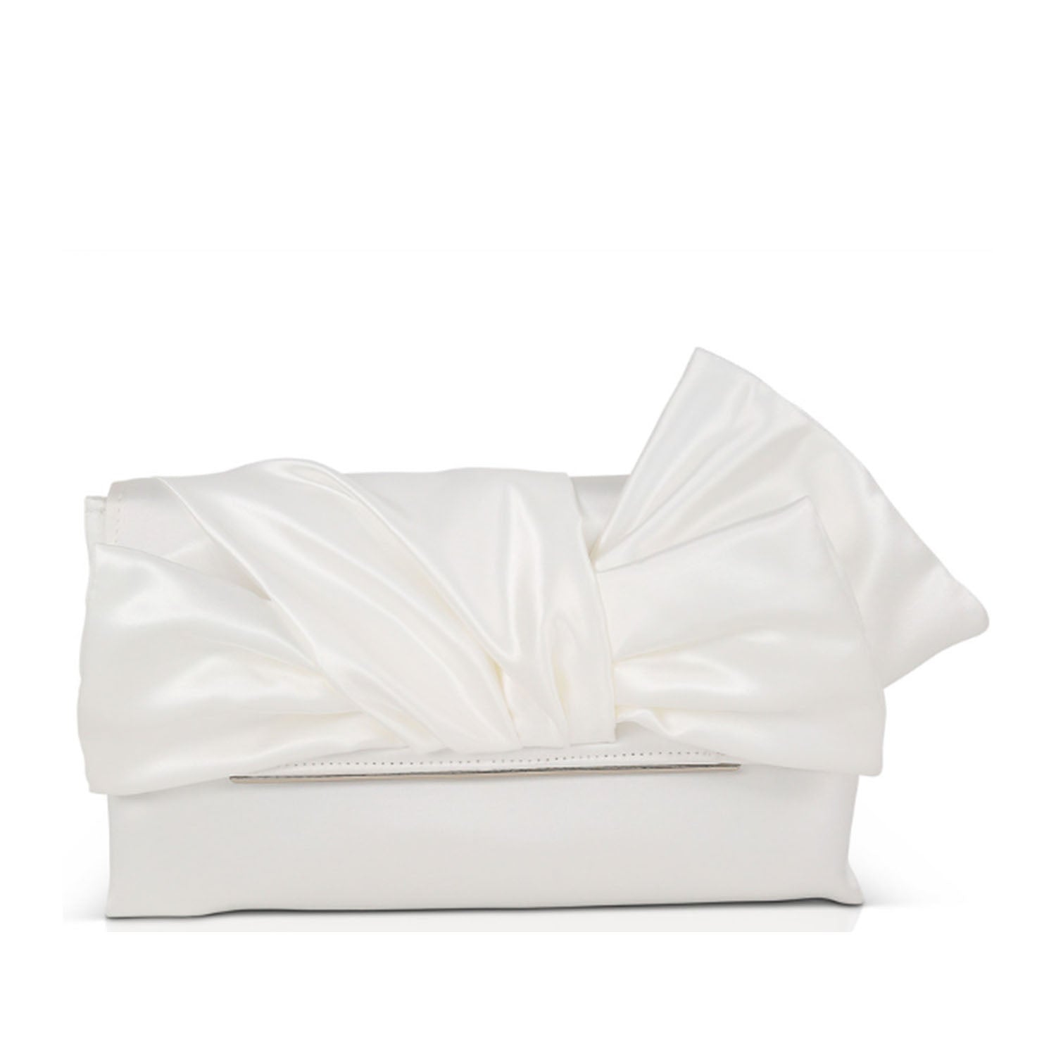Jewel Badgley Mischka Women's Tie Bow Clutch in White