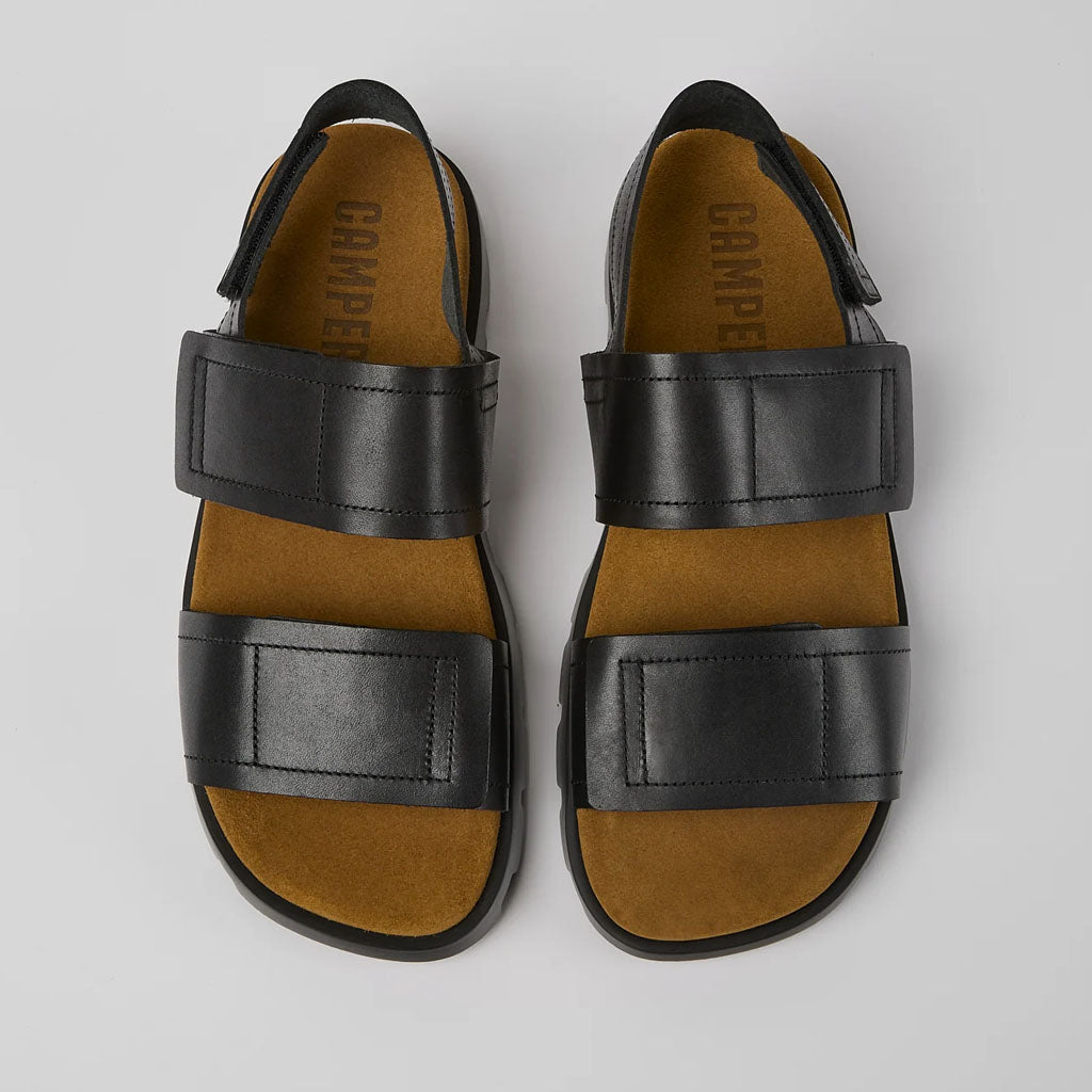 Camper Men's Brutus Sandal in Black Leather