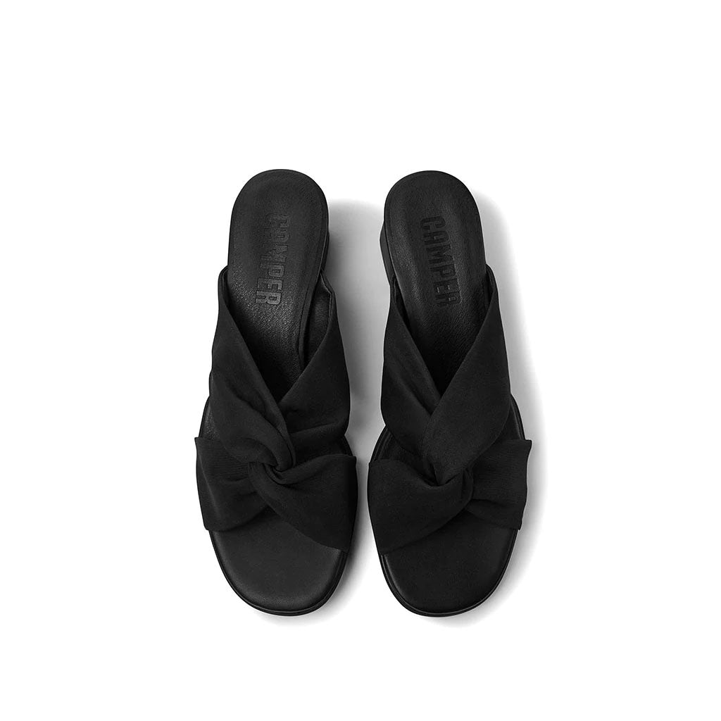 Camper Women's Katie Sandal in Black Recycled Poly