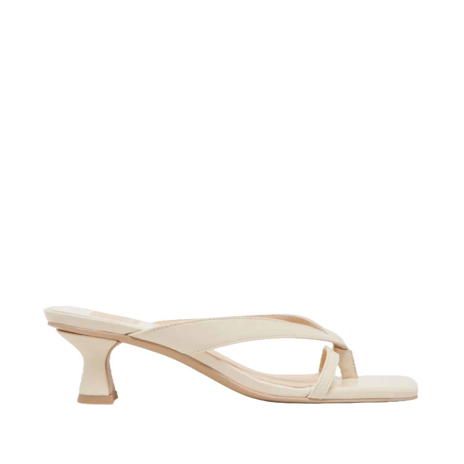 White low kitten heel sandal on white background