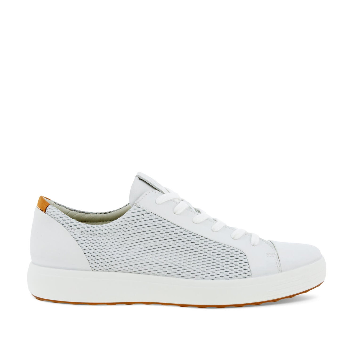 ECCO Men's Soft 7 Shoe in White/Lion
