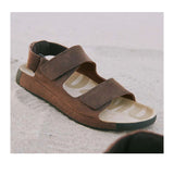 ECCO Men's Cozmo Flat Sandal in Cocoa Brown