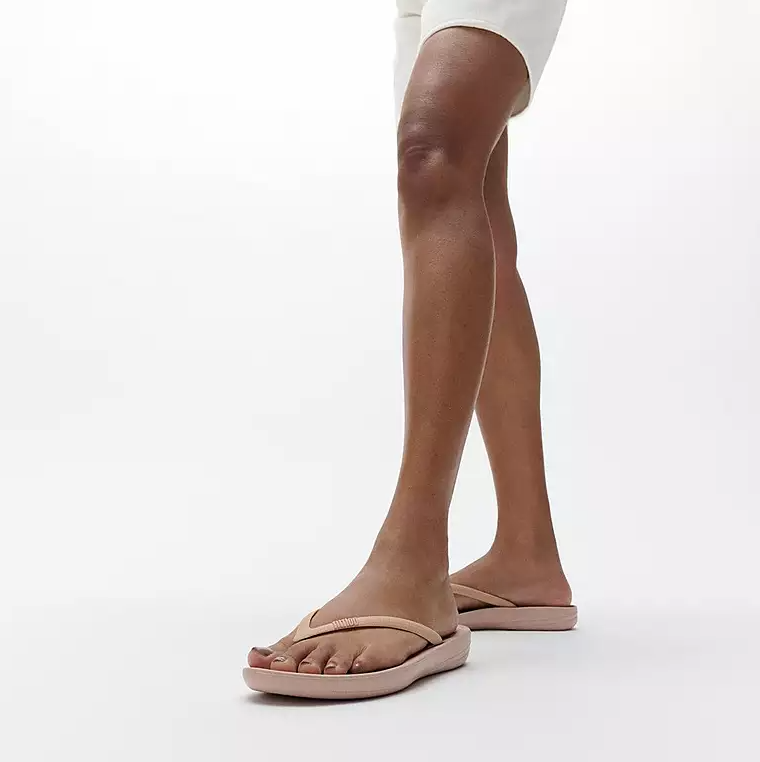 Fitflop Women's IQushion Ergonomic Flip Flop in Beige
