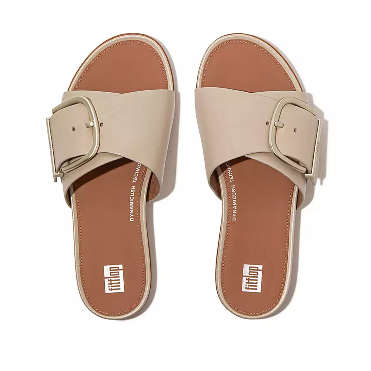 Fitflop Women's Gracie Maxi Buckle Slide in Stone Beige