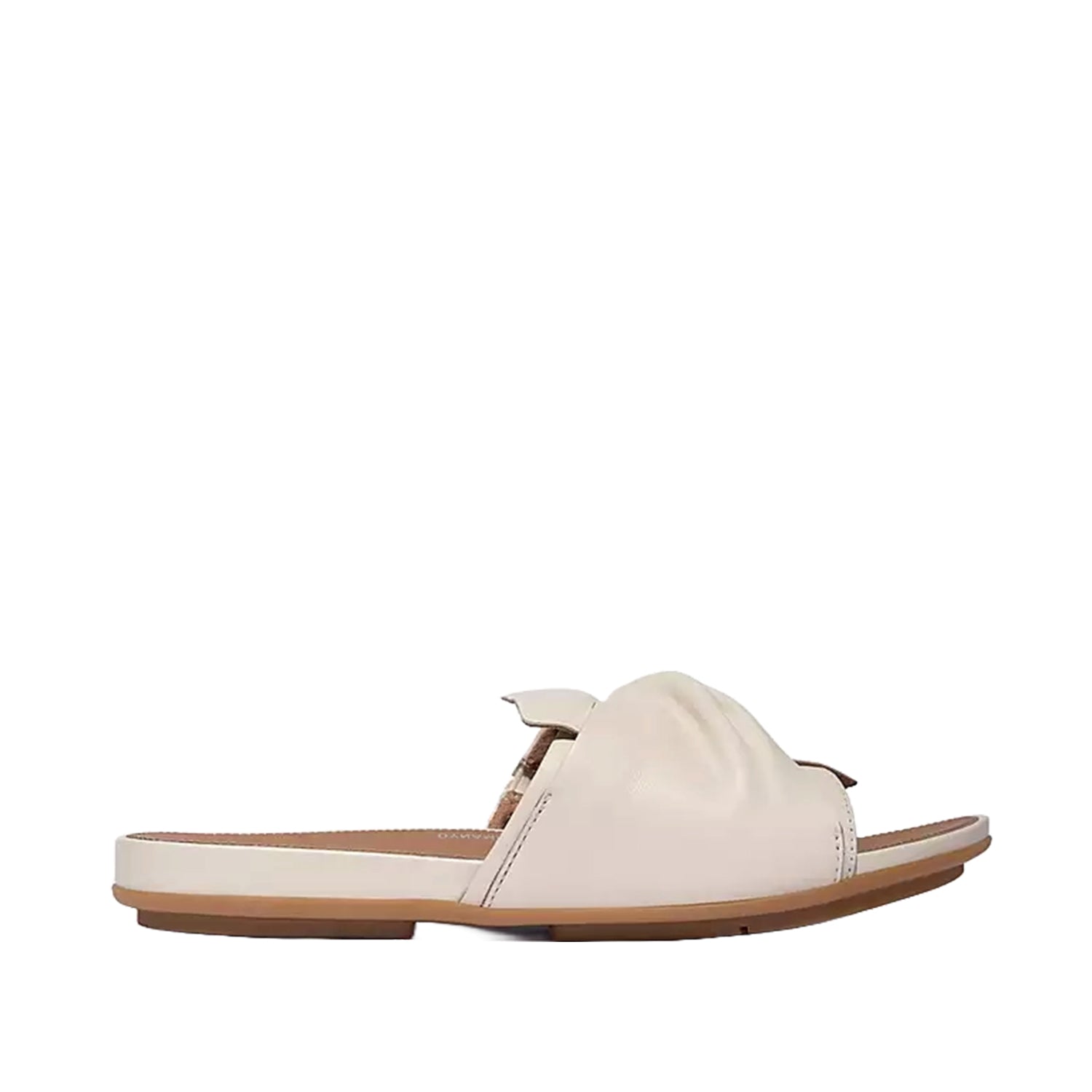Fit Flop Women's Gracie Soft Twist Leather Slides in Beige