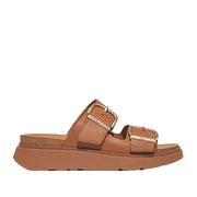 Fitflop Women's Gen-FF Buckle Two Bar Leather Slide in Brown