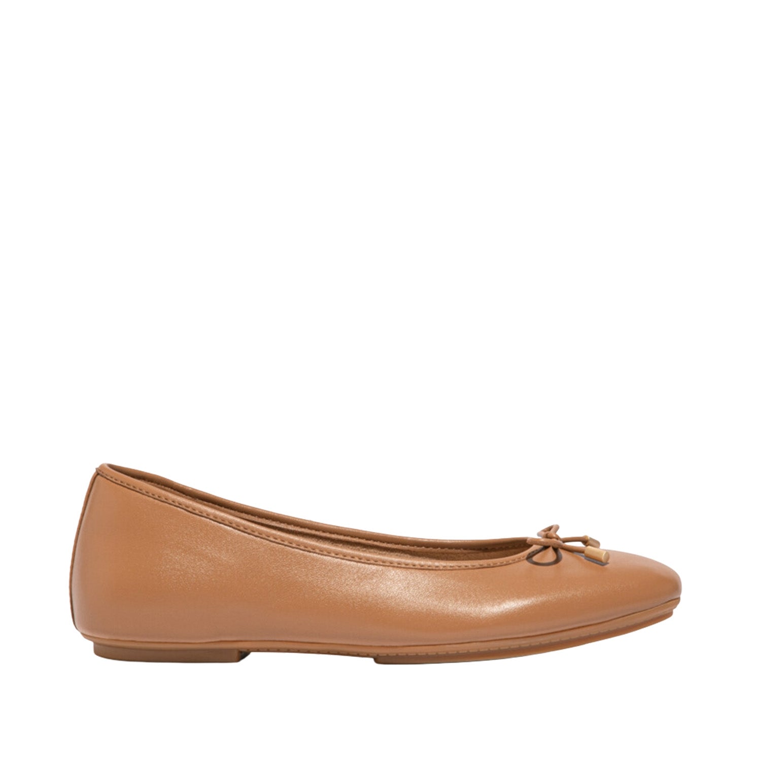 Fitflop Women's DELICATO Bow Soft Leather Ballet Flats in Cashew