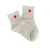 FLOOF Women's Ankle Heart Sock in Grey