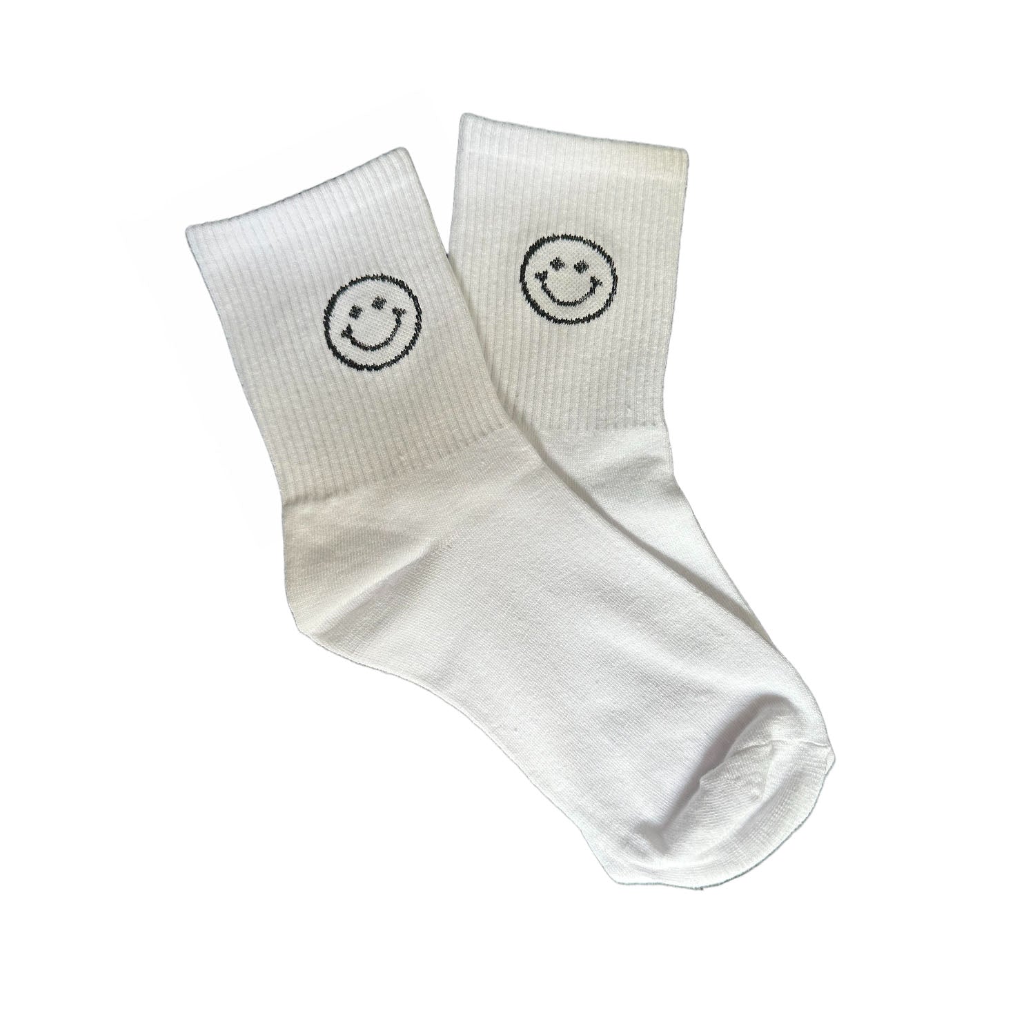 FLOOF Women's Jacquard Smile Sock in White