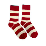 FLOOF Retro Stripe Sock in Red 1