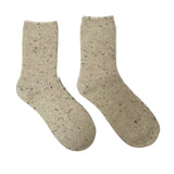 FLOOF Women's Speckled Wool Blend Socks in Beige