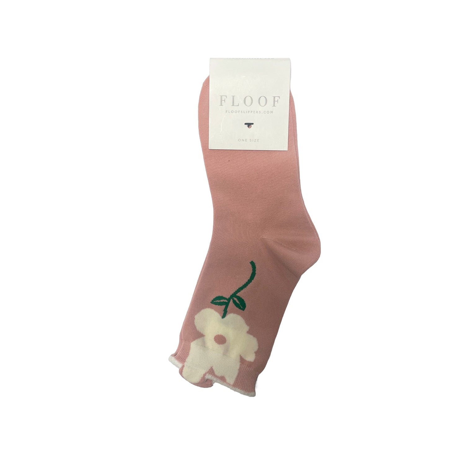 FLOOF Women's Bloom Sock in Pink/White Daisy