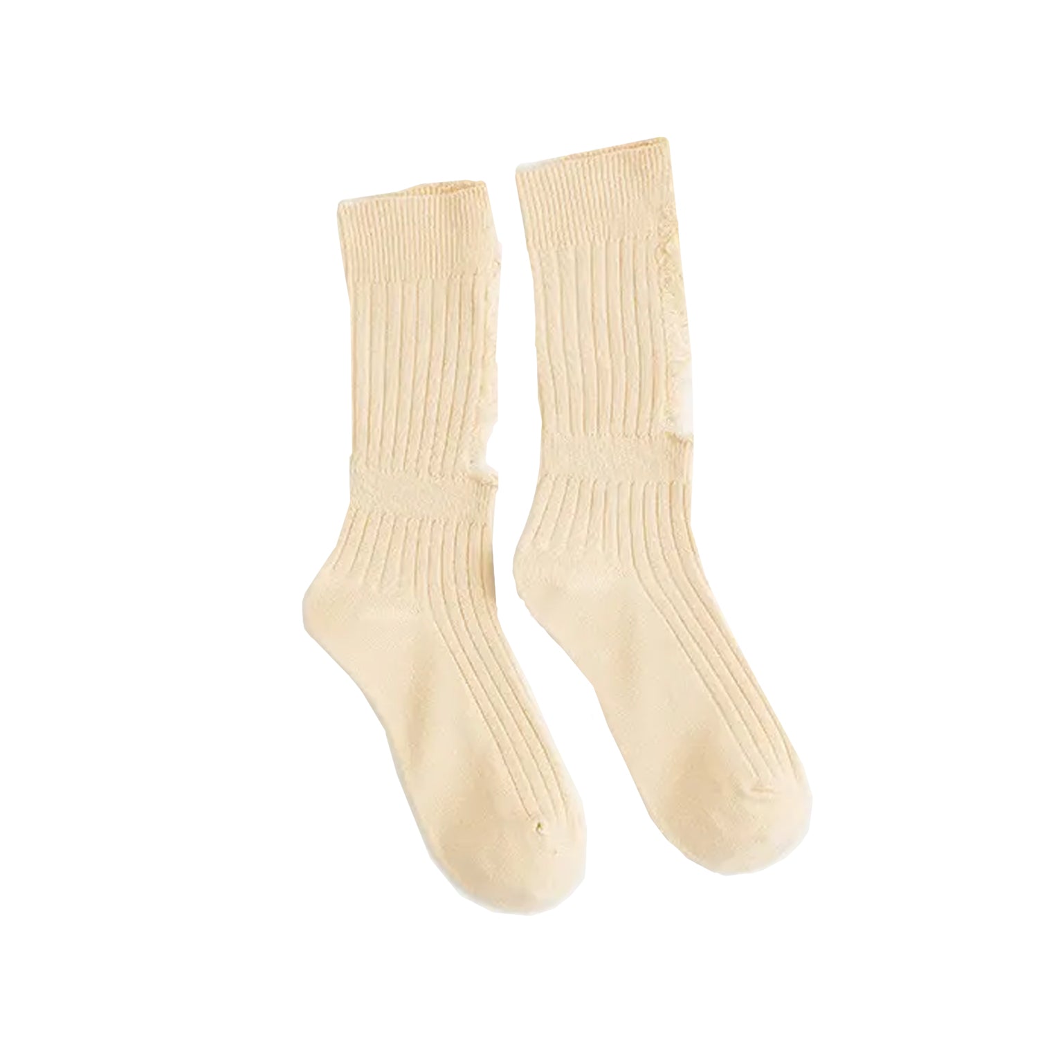 FLOOF Women's Distressed Socks in Cream