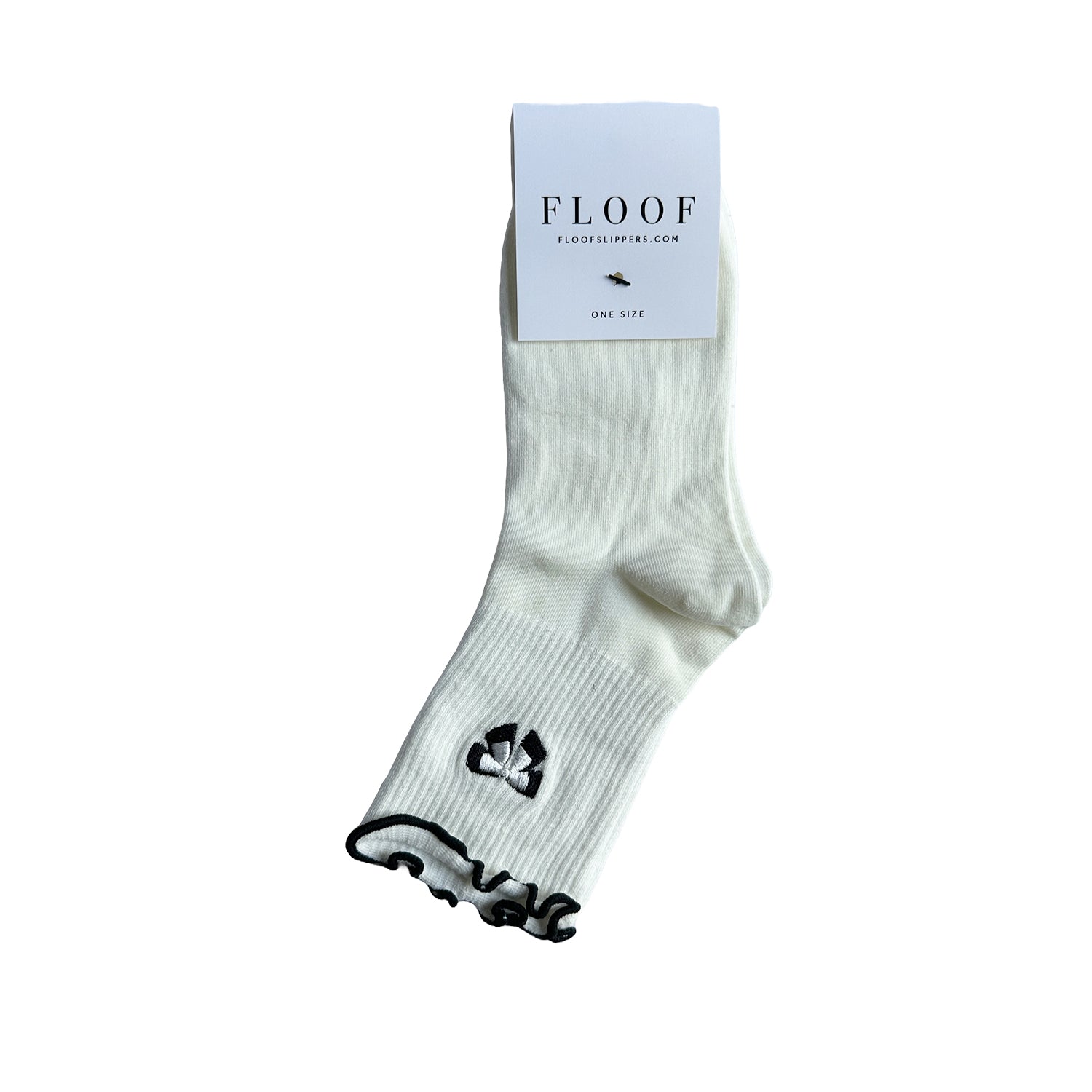 FLOOF For the Frill Emoji Sock in White Bow