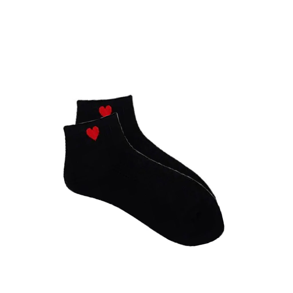 FLOOF Ankle Heart Socks in Black