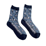 FLOOF Floral Mesh Sock in Black