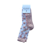 FLOOF Floral Mesh Sock in Pink