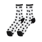 FLOOF Sheer Heart Sock in Black