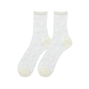 FLOOF Sheer Heart Sock in White