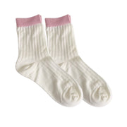 FLOOF Two-Tone Sock in White/Pink