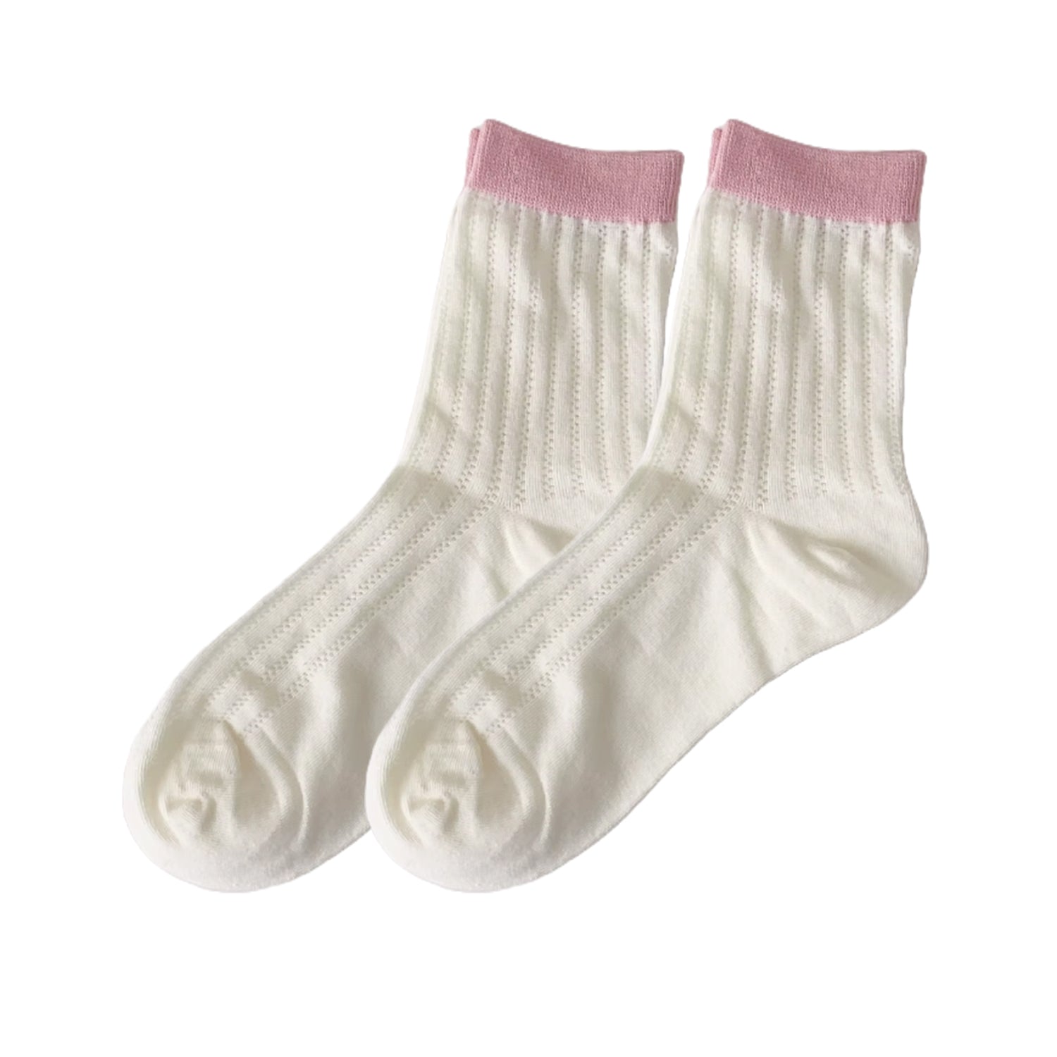 FLOOF Two-Tone Sock in White/Pink