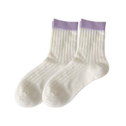 FLOOF Two-Tone Sock in White/Purple