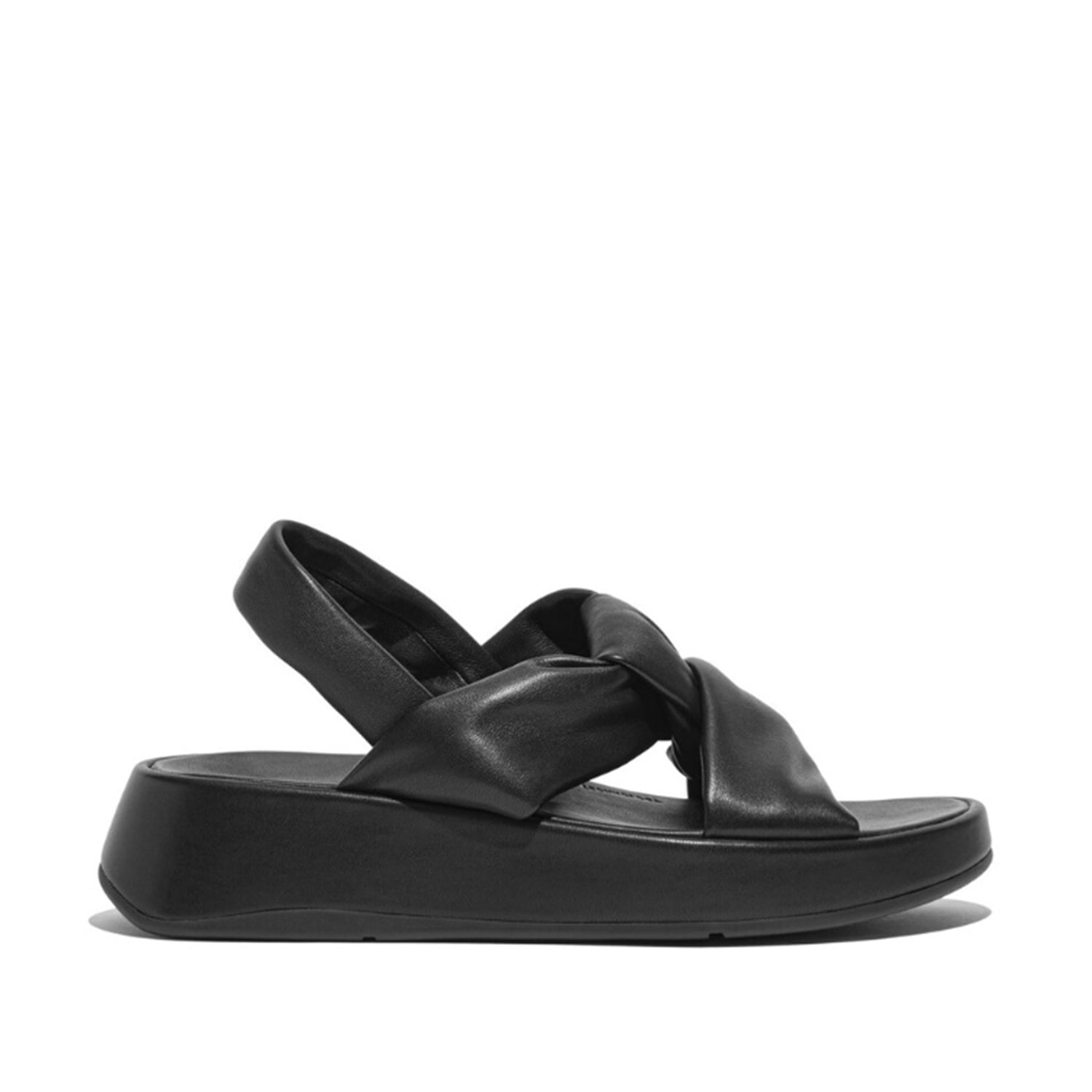 Fitflop Women's F-Mode Knot Leather Back Strap in All Black