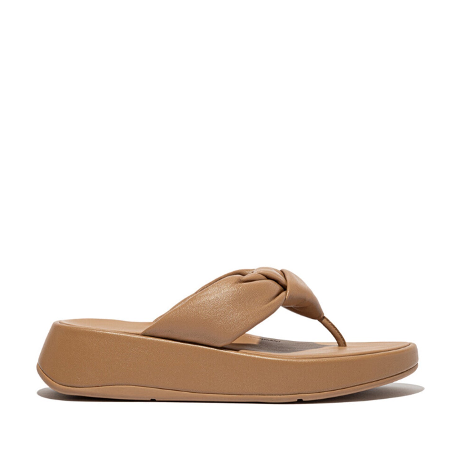 Fitflop Women's F-Mode Knot Leather Toe Post in Classic Tan