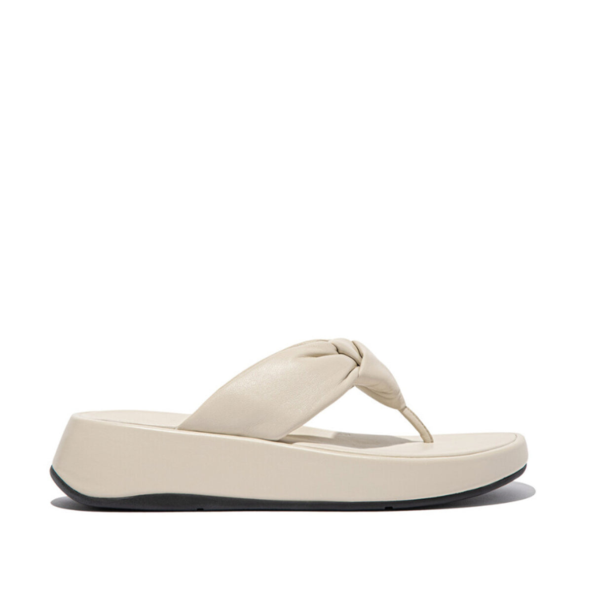 Fitflop Women's F-Mode Knot Leather Toe Post in Paris Beige