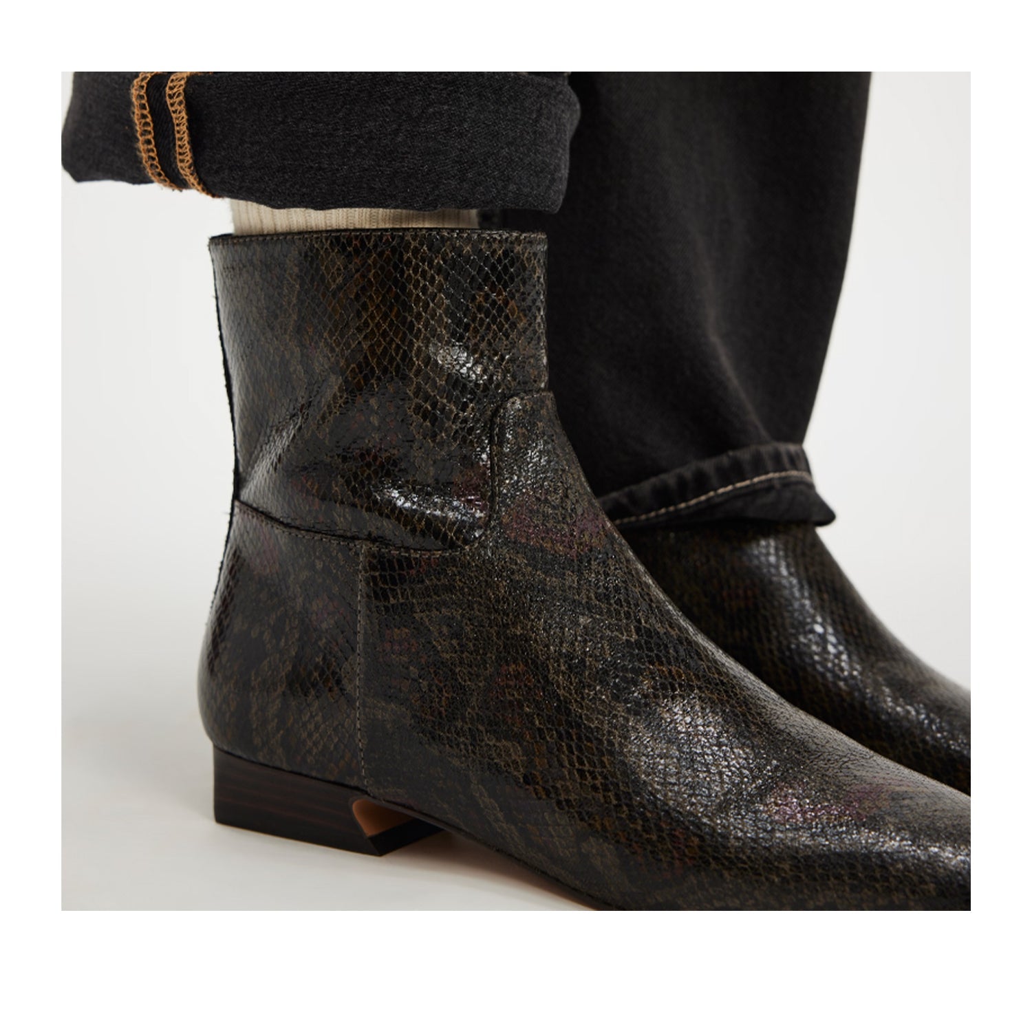 Free People Women's Easy Does It Boot in Snake Combo