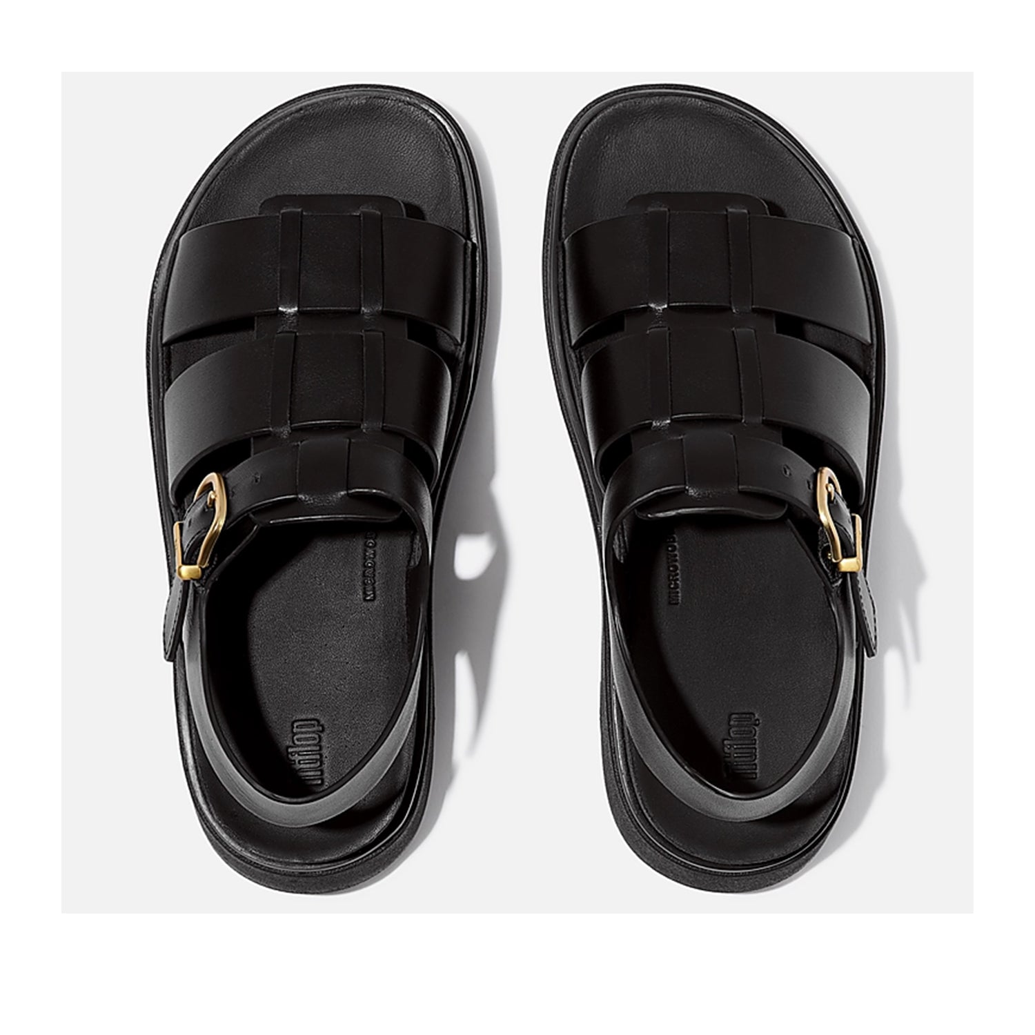 Fit Flop Women's Gen-FF Leather Fisherman Sandals in Black