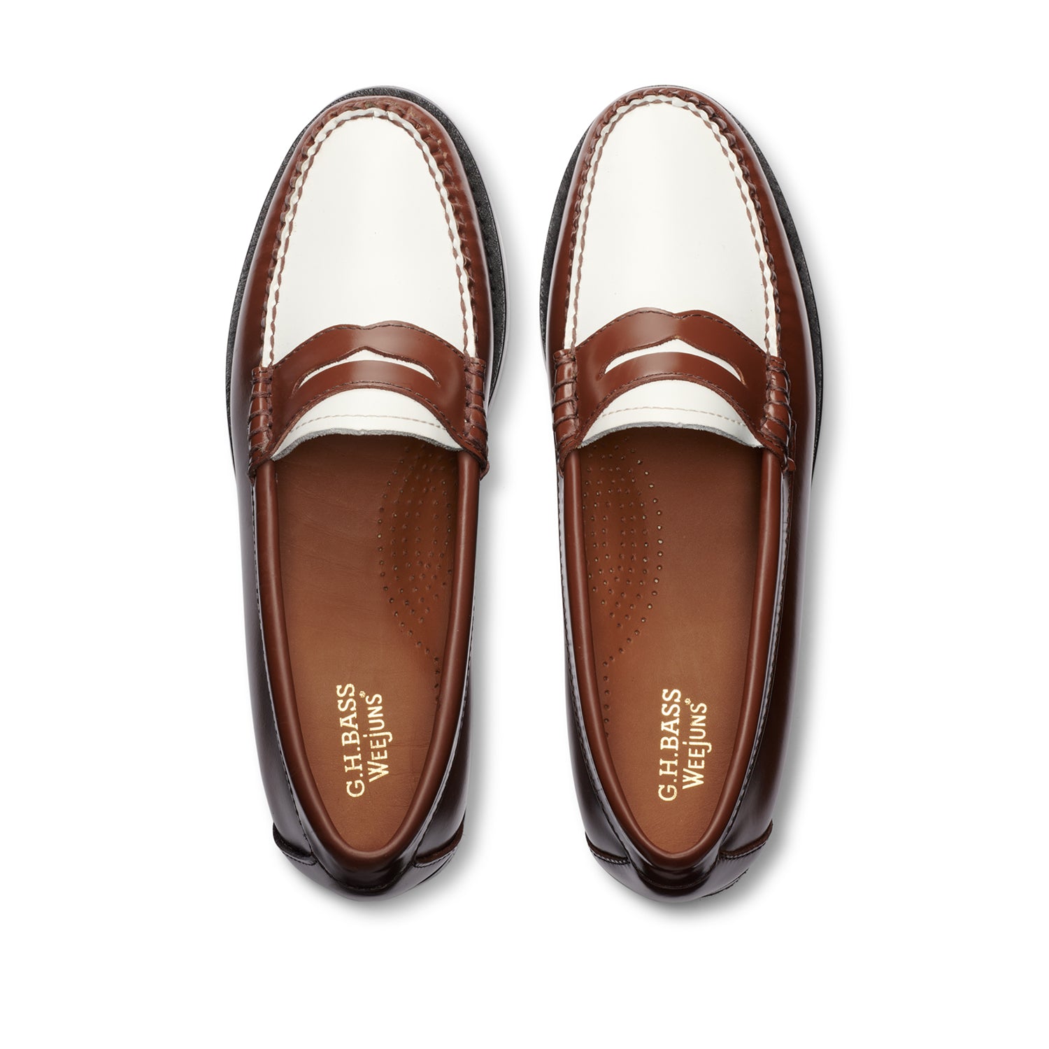 G.H. Bass Women's Whitney Weejun in Whiskey/White