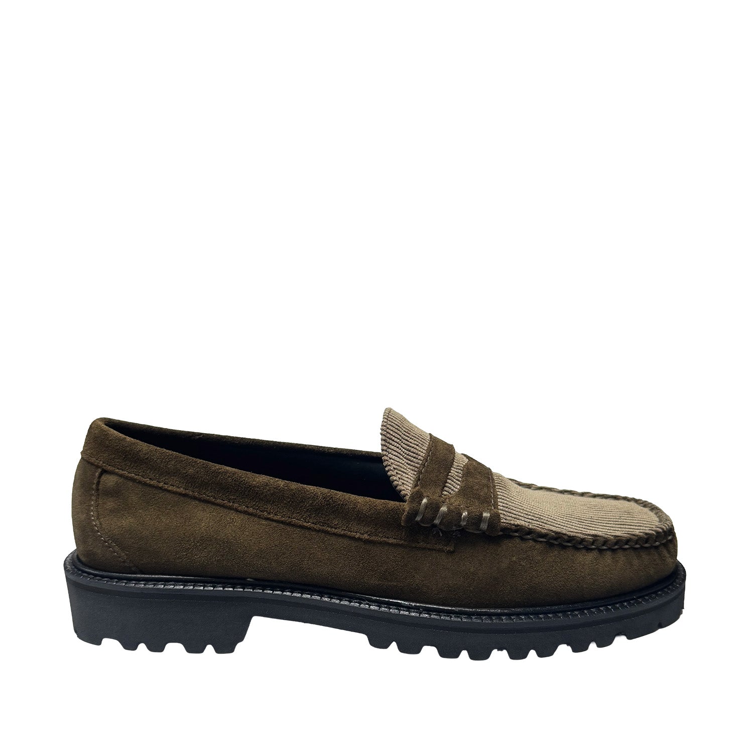 G.H. Bass Men's Larson Lug Two-Tone Suede in Olive