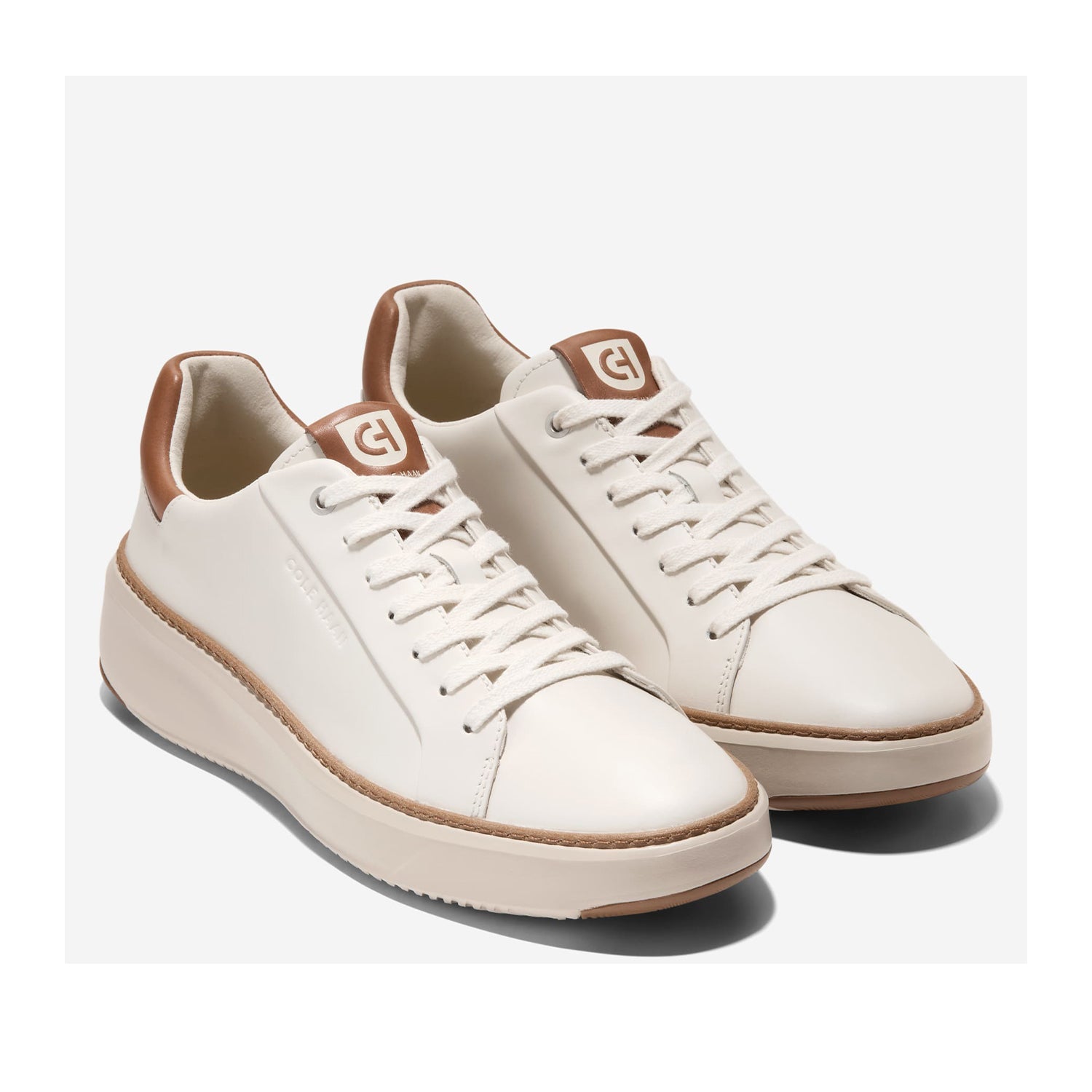 Cole Haan Men's Grandpro Topspin Sneaker in Ivory/New Caramel